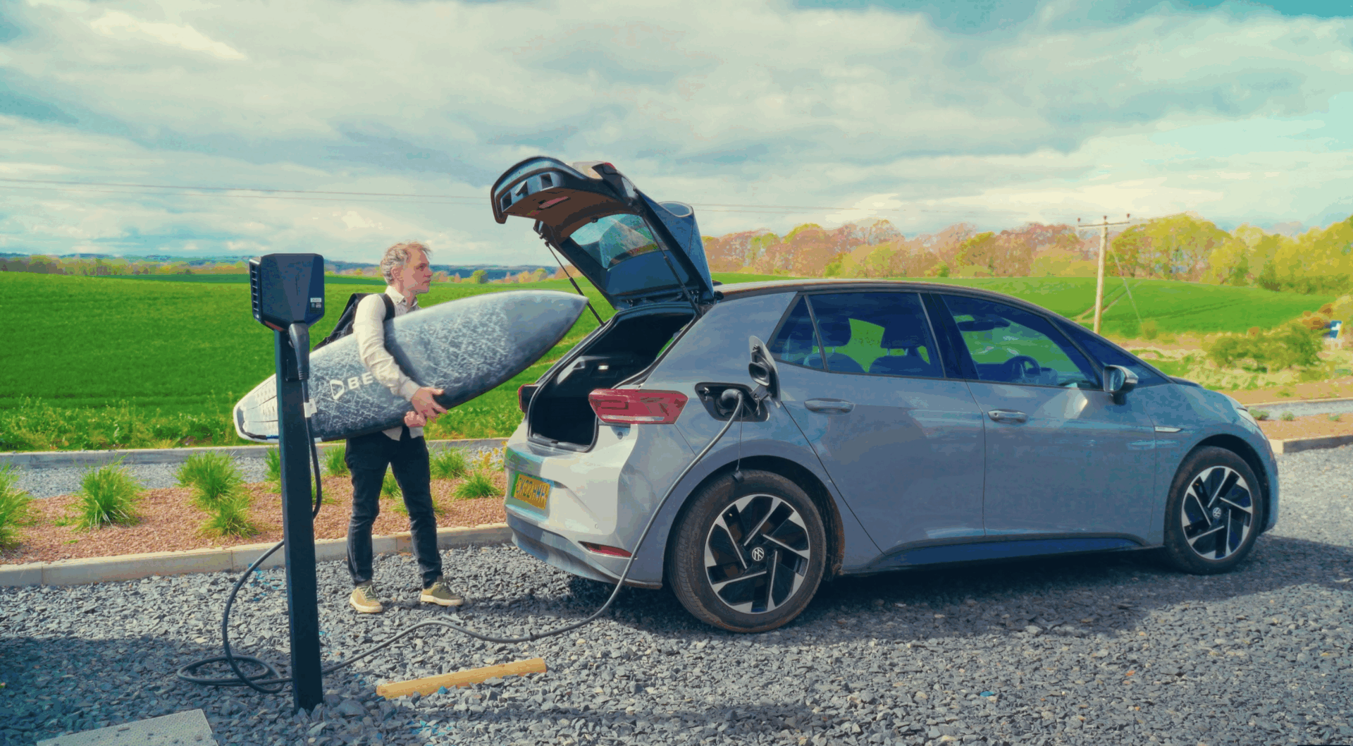 Easee EV charger at car park of Lost Shores in Edinburgh